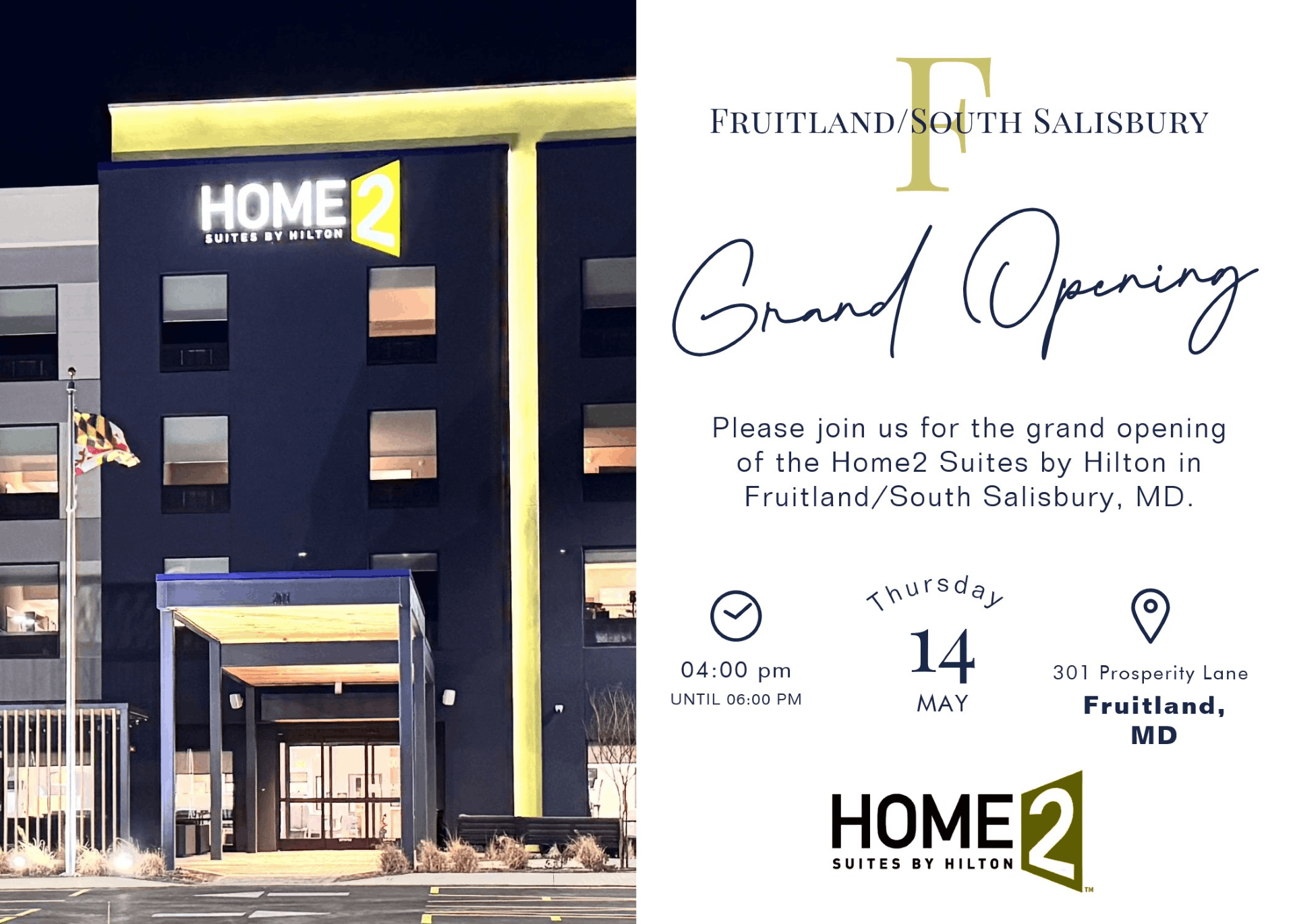 Hill Hospitality Opens New Home2 Suites Hotel in Fruitland, MD New ...