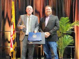 Tony Nichols was presented with the SACC Hall of Fame Award by Todd Justice, Atlantic Technology Services (1)